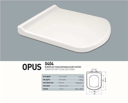 NKP OPUS YAVAŞ KAPANAN KLOZET KAPAK  (DUROPLAST)